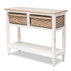 Sea Winds - Island Breeze 2-Basket Console Table - B59103-WD/WH
