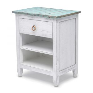 Sea Winds - Picket Fence 1-Drawer Nightstand - B78232-DBLEU/WH_CLOSEOUT