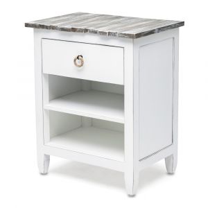 Sea Winds - Picket Fence 1-Drawer Nightstand - B78232-GREY/BLANC_CLOSEOUT