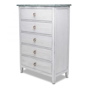 Sea Winds - Picket Fence 5-Drawer Chest - B78235-DBLEU/WH_CLOSEOUT