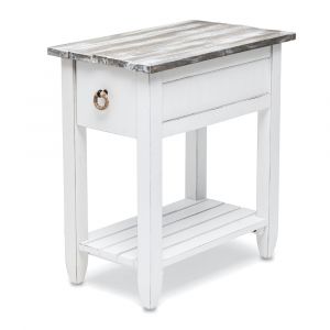 Sea Winds - Picket Fence Chairside Table - B78205-GREY/BLANC