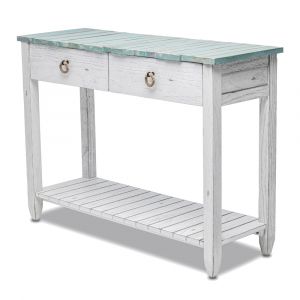 Sea Winds - Picket Fence Console Table - B78204-DBLEU/WH