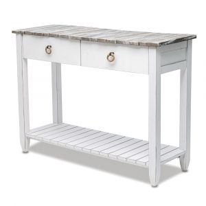 Sea Winds - Picket Fence Console Table - B78204-GREY/BLANC
