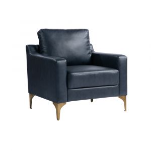 Serta by Lifestyle Solutions - Moreland Faux Leather Arm Chair, Navy - 131A013NVY