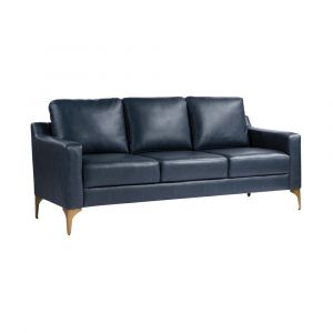 Serta by Lifestyle Solutions - Moreland Faux Leather Sofa, Navy - 133A013NVY