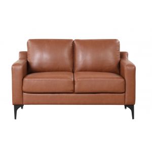 Serta - Moreland Faux Leather Loveseat, Brown by Lifestyle Solutions - 132A013BRN