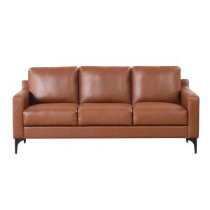 Serta - Moreland Faux Leather Sofa, Brown by Lifestyle Solutions - 133A013BRN