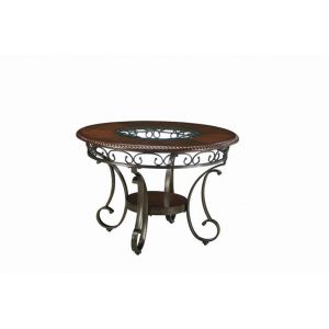 Signature Design by Ashley - Glambrey Round Dining Room Table W/ Glass Insert - D329-15 - Quickship