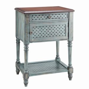 Stein World - Hartford 1-Door 1-Drawer Accent Table in Moonstone Blue - 12030