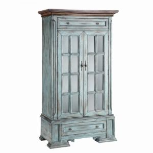 Stein World - Hartford 2-Door 2-Drawer Cabinet with 3 Inner Shelves in Moonstone Blue - 12031