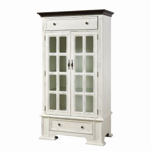 Stein World - Hartford 2-Door 2-Drawer Cabinet with 3 Inner Shelves in White with Dark Top - 17120
