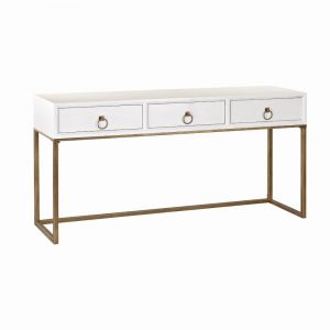 Stein World - Suite 3-Drawer Console Table in White and Gold - 3138-252