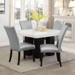 Steve Silver - Camila Square 5PC Dining Set With Silver Chair - CM540-D5PC-S