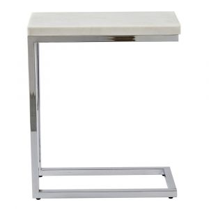 Steve Silver - Echo White Marble Top Chairside Table - EC100WEC