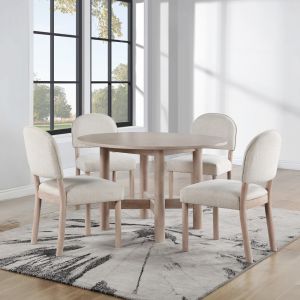 Steve Silver - Gabby 5-Piece Dining Set (Round Table, 4 Side Chairs) - GAB4848-5PC