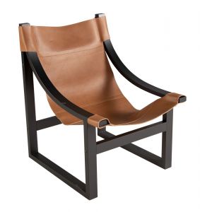 Steve Silver - Lima Sling Chair - Natural Leather with Black Frame - LI150NBSC