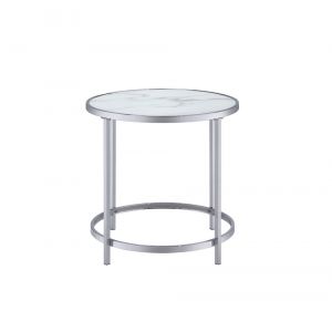 Steve Silver - Rayne Faux Marble Top Round End Table - RY300EW