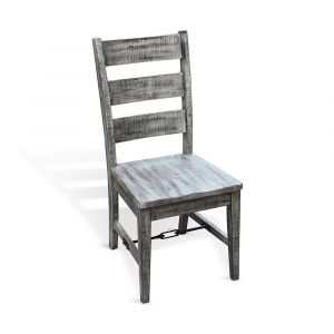 Sunny Designs - Alpine Grey -  Alpine Ladderback Chair with Turnbuckle, Wood Seat - 1508AG-T