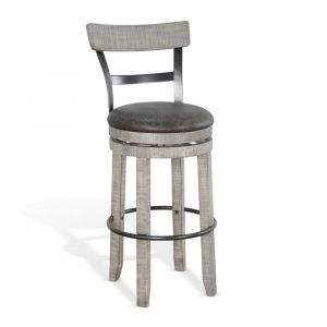 Sunny Designs - Alpine Grey -  Bar Swivel Barstool, Cushion Seat - 1624AG-B30