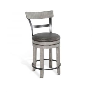 Sunny Designs - Alpine Grey -  Counter Swivel Barstool, Cushion Seat - 1624AG-B24