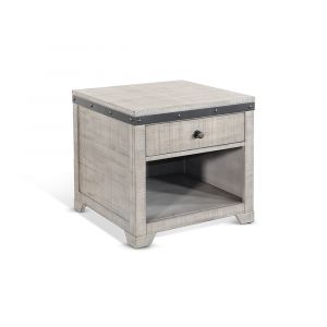 Sunny Designs - Alpine Grey -  Traditional Mahogany Wood End Table in Alpine Gray - 3169AG-E