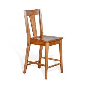 Sunny Designs - American Modern T-Back Barstool with Wood Seat in Orange-Brown - 1688CN-24