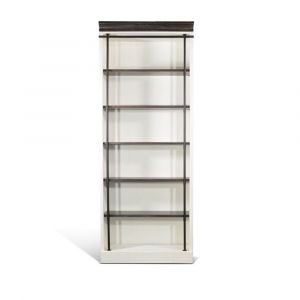 Sunny Designs - Carriage House -  Carriage House Wood and Metal Bookcase with Post in Off White - 2836EC-B