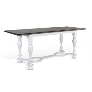 Sunny Designs - Carriage House Friendship Table in White & Dark Brown - 1119EC