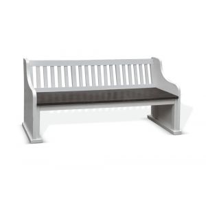 Sunny Designs - Carriage House Slat Back Bench in White & Dark Brown - 1629EC