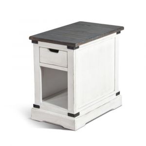 Sunny Designs - Chair Side Table in White & Dark Brown - 3270FC2-CS