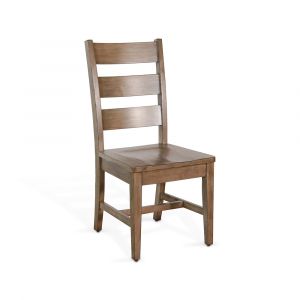 Sunny Designs - Doe Valley -  Ladderback Chair with Stretchers, Wood Seat - 1508BU-S