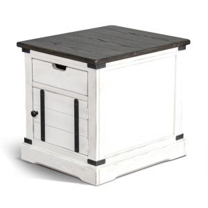 Sunny Designs - End Table in White & Dark Brown - 3270FC2-E