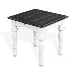 Sunny Designs - European Cottage End Table in White & Dark Brown - 3273EC-E