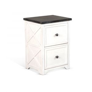 Sunny Designs - European Cottage File Cabinet - Dark Brown and White - 2823EC-F2