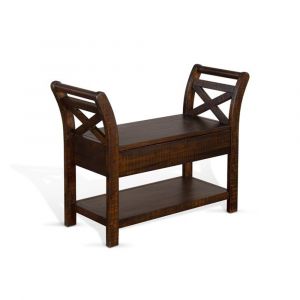 Sunny Designs - Homestead -  Accent Bench with Storage, Wood Seat - 2075TL