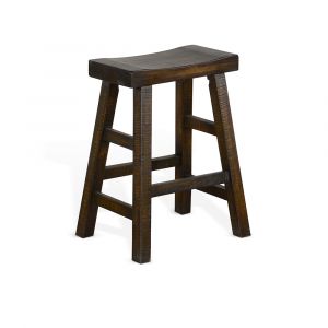 Sunny Designs - Homestead -  Counter Saddle Seat Stool, Wood Seat - 1768TL-24