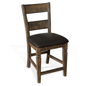 Sunny Designs - Homestead Ladderback Chair with Upholstered Seat in Dark Brown - 1429TL2