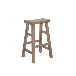 Sunny Designs - Marina -  Beach Pebble Bar Saddle Seat Stool, Wood Seat - 1768BP-30