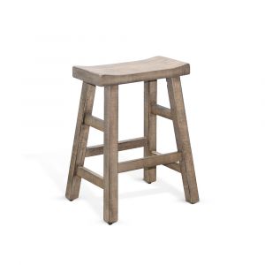 Sunny Designs - Marina -  Beach Pebble Counter Saddle Seat Stool, Wood Seat - 1768BP-24