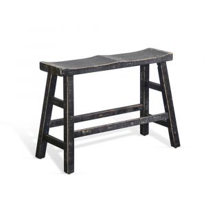 Sunny Designs - Marina -  Black Sand Counter Bench, Wood Seat - 1671BS-24