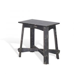 Sunny Designs - Marina -  Marina Farmhouse Mahogany Wood Chair Side Table in Black Sand - 3172BS-CS