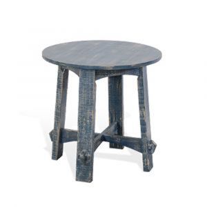 Sunny Designs - Marina -  Marina Farmhouse Mahogany Wood End Table in Ocean Blue - 3172OB-E