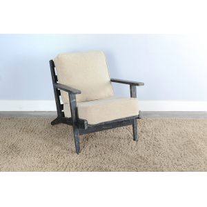 Sunny Designs - Marina -  Marina Mid-Century Mahogany Accent Chair with Cushion - Black Sand - 4610BS