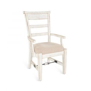 Sunny Designs - Marina -  Marina White Sand Arm Chair with Cushion Seat - 1605WS