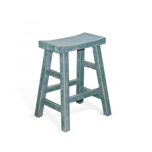 Sunny Designs - Marina -  Sea Grass Counter Saddle Seat Stool, Wood Seat - 1768SG-24