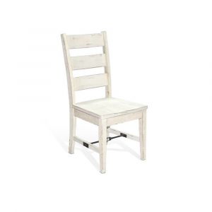 Sunny Designs - Marina -  White Sand Ladderback Chair with Turnbuckle, Wood Seat - 1508WS-T