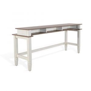 Sunny Designs -  Pasadena Farmhouse Mahogany Console Table in Off White-Light Brown - 3170MB-CT