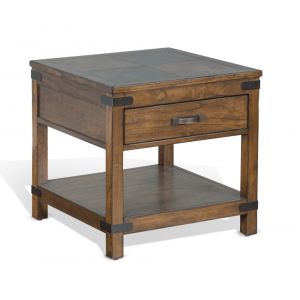 Sunny Designs - Safari End Table in Medium Brown - 3299NW-E