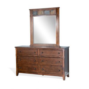 Sunny Designs - Santa Fe Petite Dresser & Mirror Set in Dark Brown - 2334DC-D_M