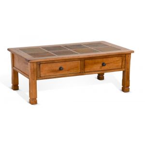 Sunny Designs - Sedona Coffee Table with Slate Top in Light Brown - 3143RO2-C
